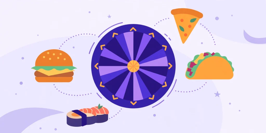 What should I eat tonight, a family deciding dinner with a food wheel